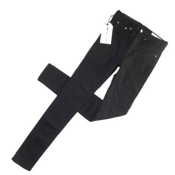 NWT rag & bone /JEAN High Rise Skinny in Black Stretch Denim Jeans 29 - Picture 1 of 6